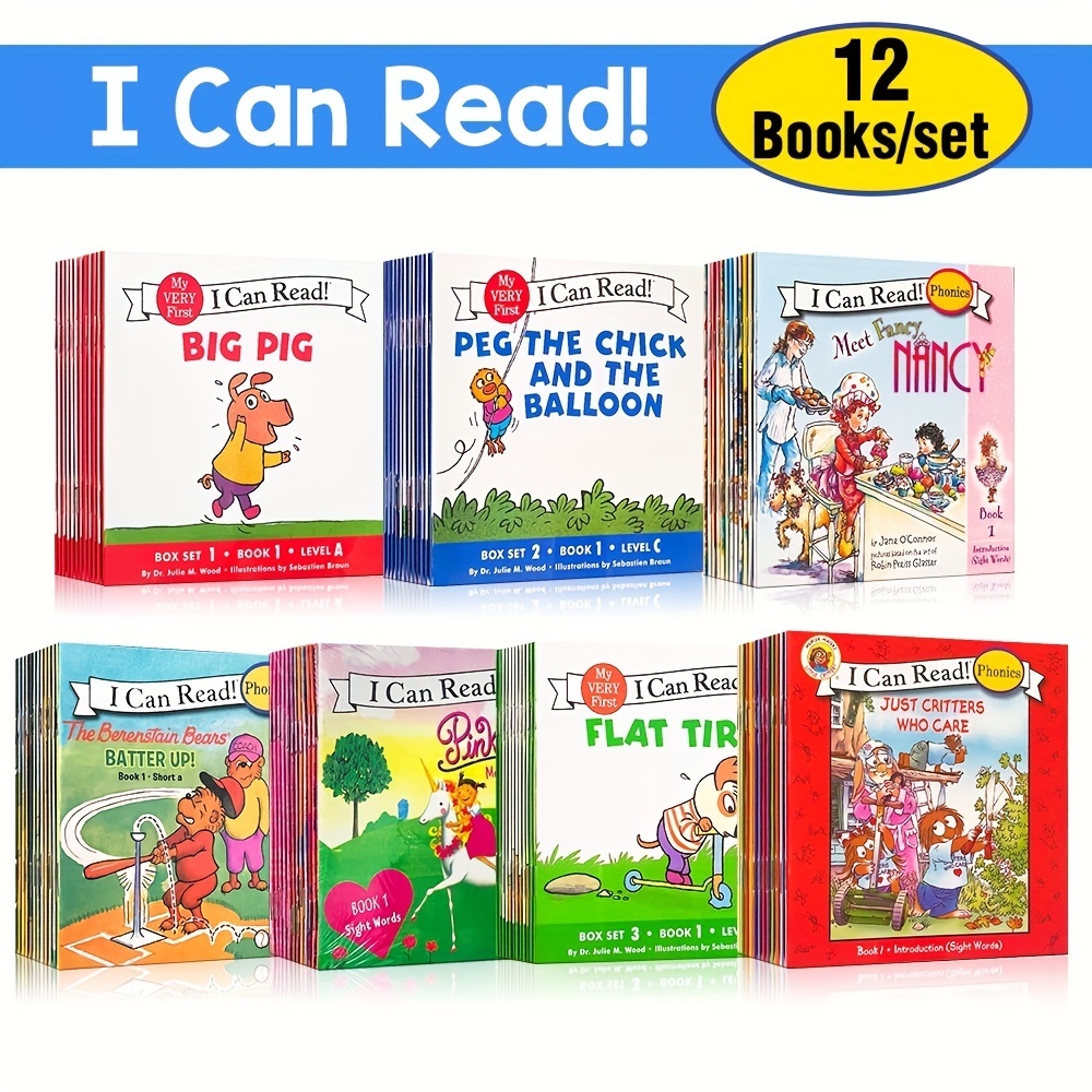 หนังสือภาษาอังกฤษ I Can Read Phonics Fun : ประกอบด้วย หนังสือขนาดเล็ก 12 เล่ม มีเสียงสั้นและยาว (อ่า