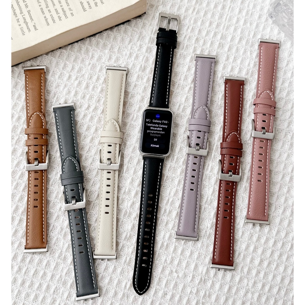 Genuine leather Watch Strap For Samsung Galaxy Fit 3 สาย and Samsung fit3 Strap Designed Wristband F