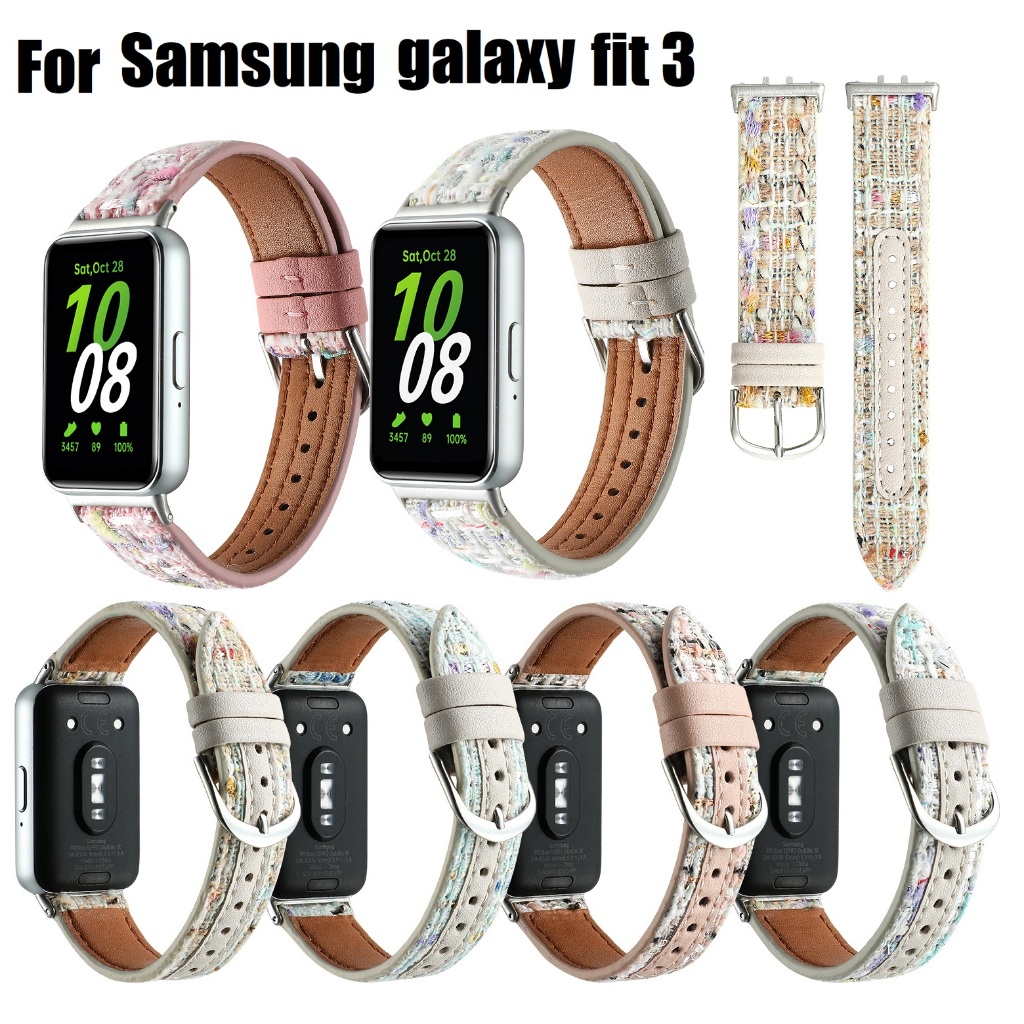 สายนาฬิกาข้อมือหนัง ขนสัตว์ สําหรับ Samsung Galaxy fit 3 Fit3 Samsung fit 3 Samsung Galaxy Fit3