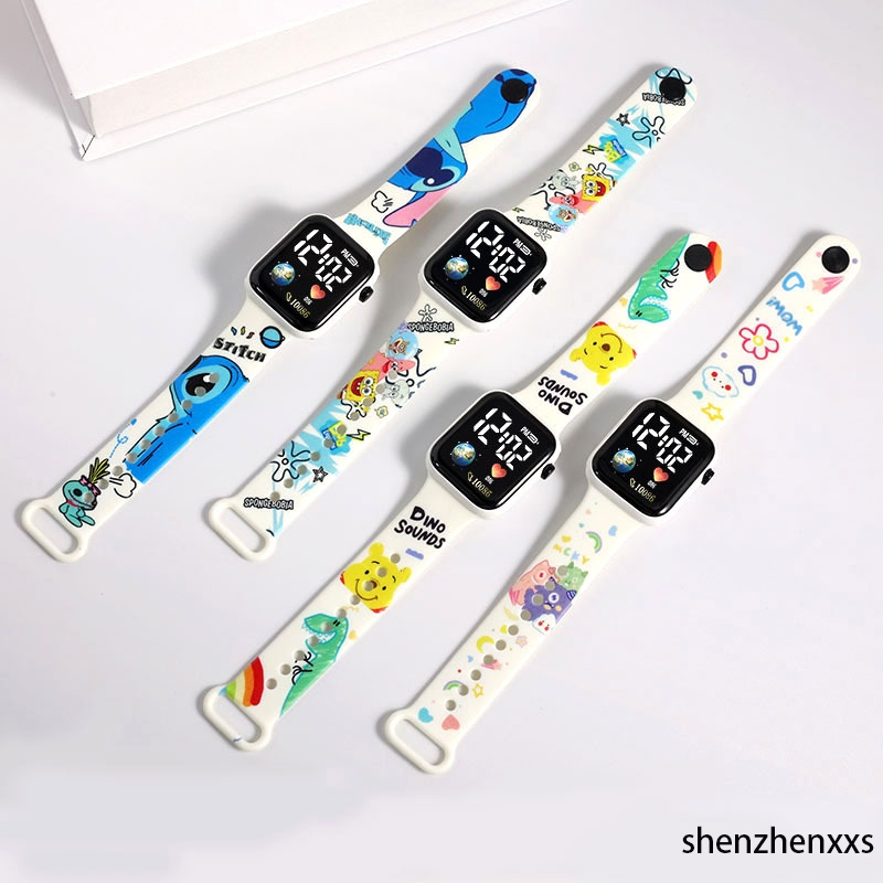 นาฬิกาข้อมืออิเล็กทรอนิกส์ พิมพ์ลายการ์ตูนวันพีชน่ารัก มีไฟ LED สไตล์สปอร์ต สําหรับเด็กนักเรียน