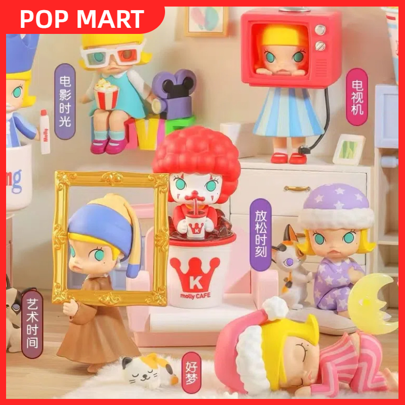 Popmart MOLLY 's Day Series ตุ ๊ กตากล ่ องตาบอด ตัวเลขน ่ ารักปัจจุบันสําหรับแฟน
