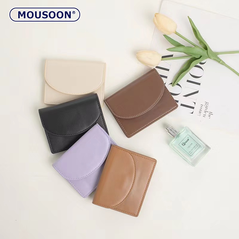 Mousson กระเป๋าสตางค์ผู้หญิง กระเป๋าใส่บัตรผู้หญิงเกาหลีละเอียดอ่อนและใช้งานได้จริง กระเป๋าใส่เหรียญขนาดเล็กและพกพาง่าย