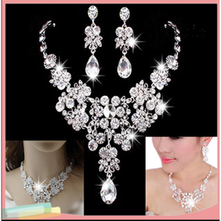 【LK】ชุดเครื่องประดับ สร้อยคอ ต่างหู หรูหรา แฟชั่นสําหรับผู้ห…