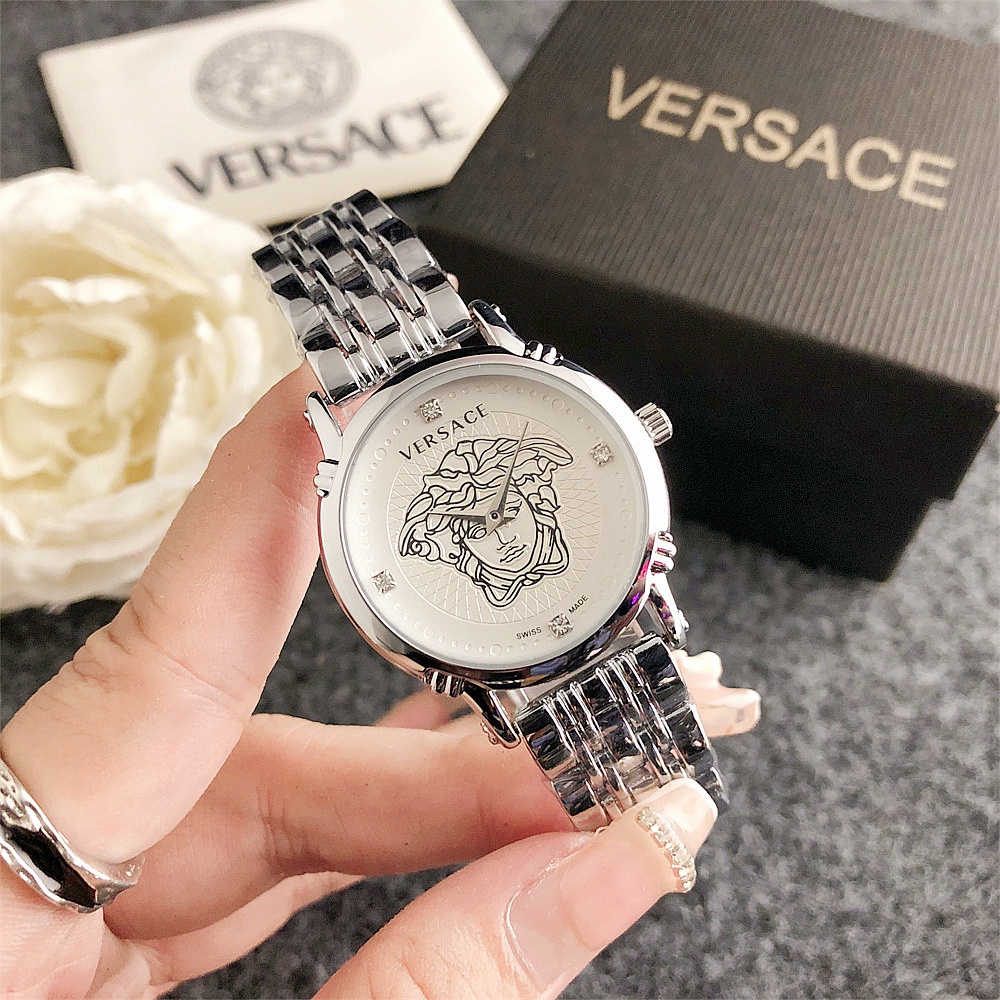 Versace Versace Quartz Movement Hollow Dial Women 's Swiss Watch Stainless Steel Dial Stainless Steel Strap