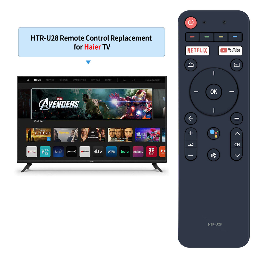 Haier HTR-U28 รีโมทคอนโทรลสําหรับ H50S6UG H65S6UG H55S6UG H50S6UG H55S6UG H65S6UG 4K UHD สมาร์ท Andr