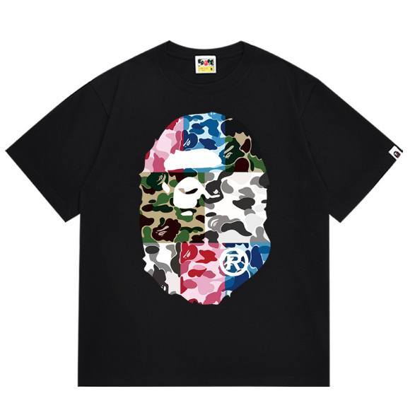 A BATHING APE เสื้อกล้ามกีฬา กางเกงขาสั้น ผ้าตาข่าย ลายพราง สําหรับผู้ชาย และผู้หญิง