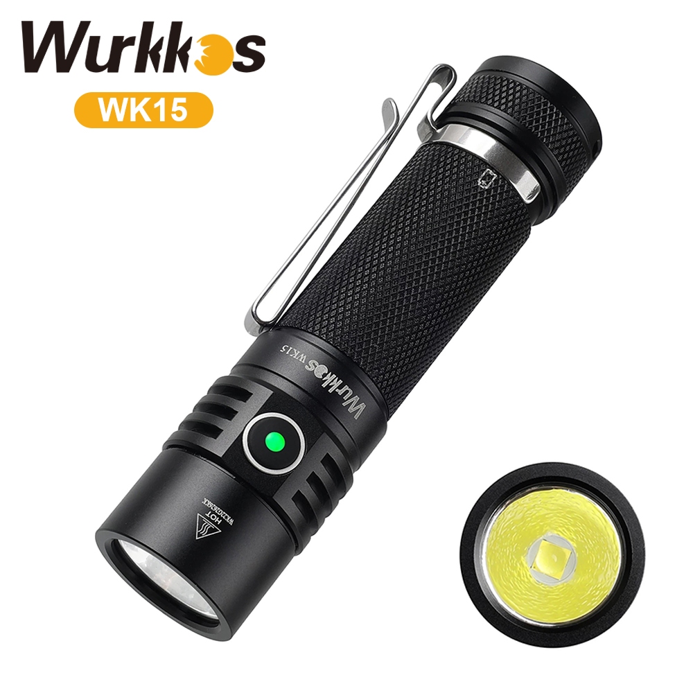 Wurkos Wk15 การฉายภาพสูงแสงลําแสงสูง EDC ไฟฉาย LED 3000lm 21700 ไฟฉาย xhp50.2 ชาร ์ จ C-type IP68 โคมไฟ power pack ATR ป ้ องกันแรงดันไฟฟ ้ า