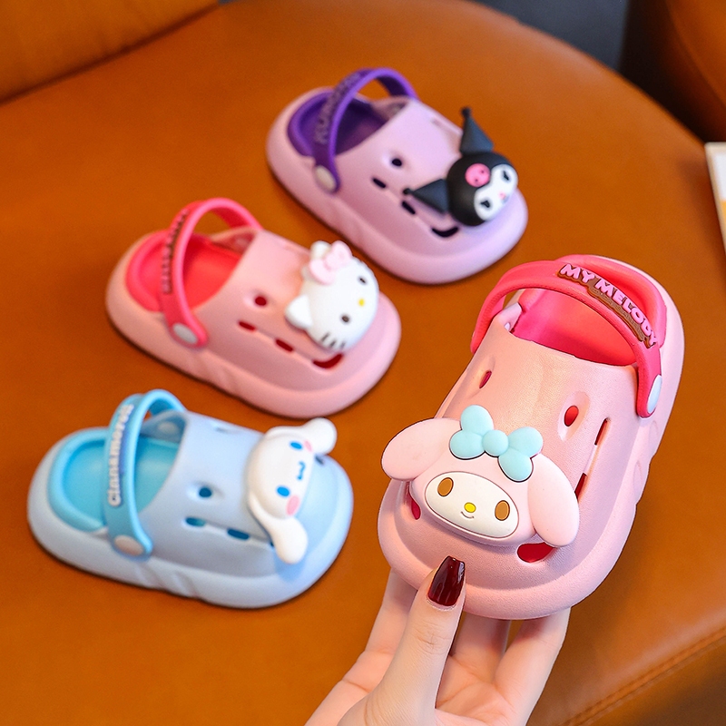 รองเท้าแตะ EVA ลายการ์ตูนเฮลโลคิตตี้ เหมาะกับเดินชายหาด แฟชั่นฤดูร้อน สําหรับเด็ก