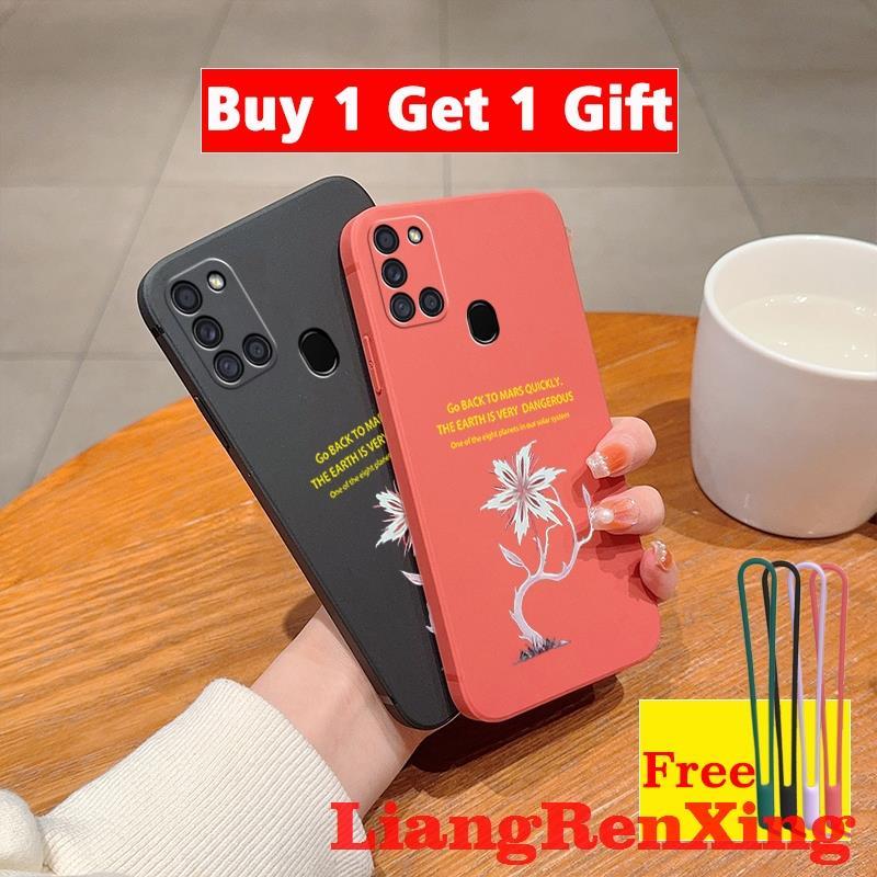 เคส ปลอก SAMSUNG a21s เคสโทรศัพท ์ Softcase ซิลิโคนเหลว Protector Smooth กันกระแทกกันชนออกแบบใหม ่ ดอกไม ้ การ ์ ตูน YTXSHD02