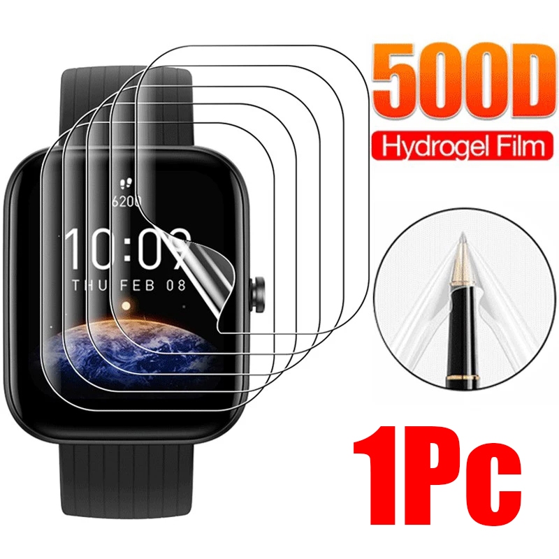 ฟิล์มไฮโดรเจล TPU 1pc - สำหรับ Amazfit Bip 3 / Bip 3 Pro - ฟิล์มป้องกันสมาร์ทวอทช์อ่อนนุ่มใส - กระจกนิรภัย