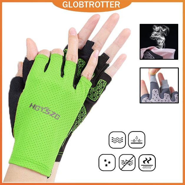 Globetrotter ถุงมือขี่จักรยาน MTB ถุงมือกันลื่น ถุงมือเดินป่า ตั้งแคมป์ ยิม ฟิตเนส กีฬา