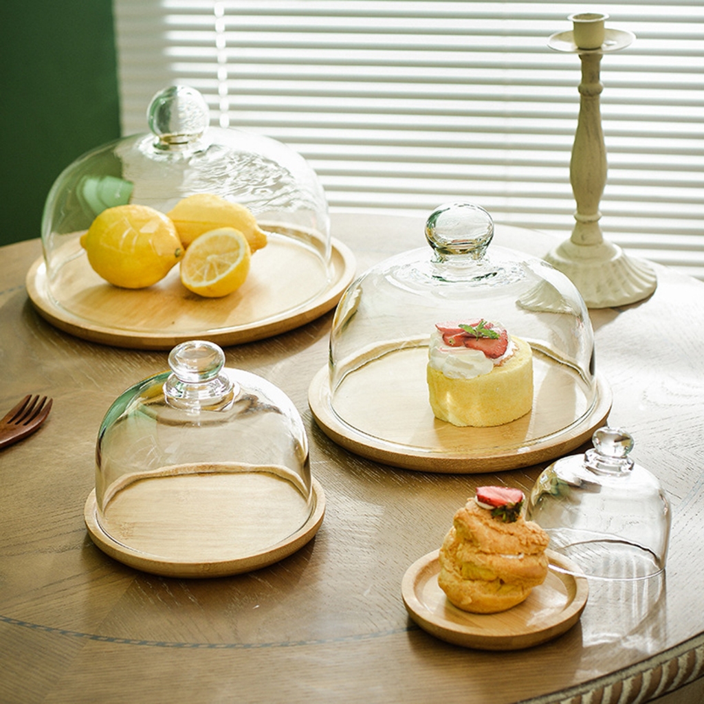 [Homyl1] ขาตั้งเค้ก พร้อมจอแสดงผลขนมปัง สําหรับร้านค้า วันหยุด งานแต่งงาน ฝาครอบอาหาร พลาสติก กระจกนิรภัย สร้างสรรค์ อะคริลิค ทรงกลม จานเค้ก ขนมปัง