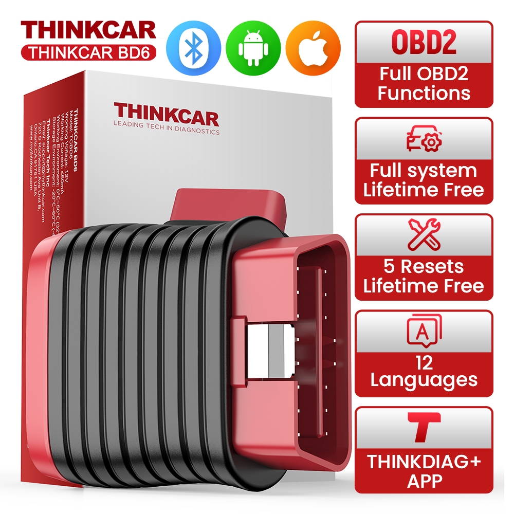 Thinkcar เครื่องสแกนเนอร์ BD6 OBD2 ระบบวินิจฉัยน้ํามันเบรก IMMO ETS BLEED รีเซ็ตตลอดอายุการใช้งาน ฟรีทุกรุ่น ผ่านแอป THINKDIAG รถยนต์อัตโนมัติ