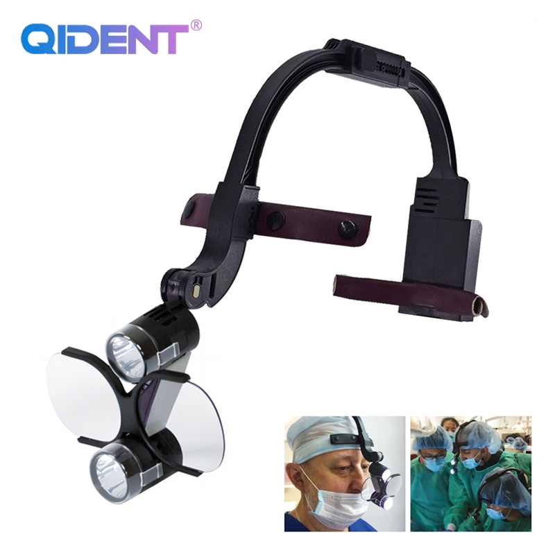 ทันตกรรม LED ไฟหน้า Binocular Louver หูหนวก 2.5X / 3.5X Headband Ajustable 5W ทันตกรรมผ่าตัดไฟหน้าทันตกรรมแว่นขยาย - รูปที่ 2