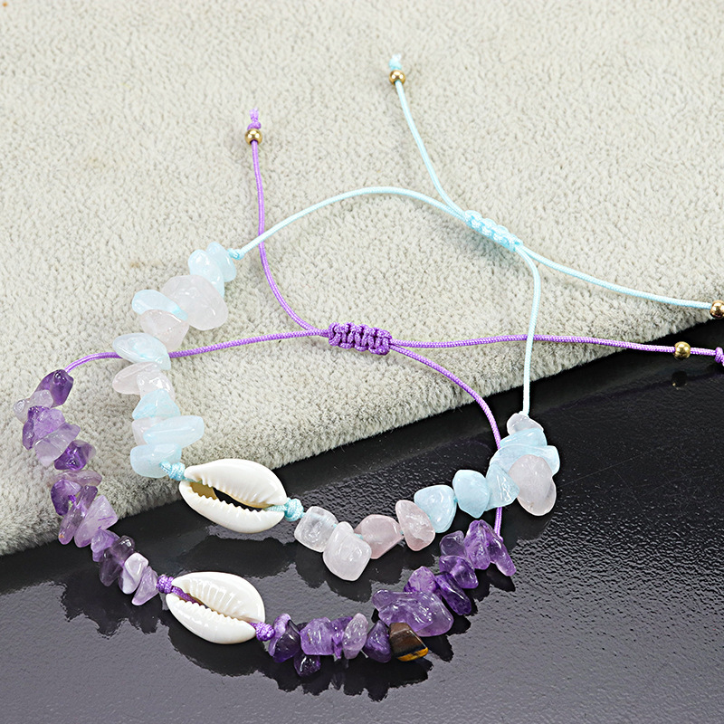 เครื่องประดับ สร้อยข้อมือ ประดับลูกปัดหินธรรมชาติ สามารถปรับได้ แฟชั่นฤดูร้อน สไตล์โบฮีเมียน สําหรับผู้หญิง 2024