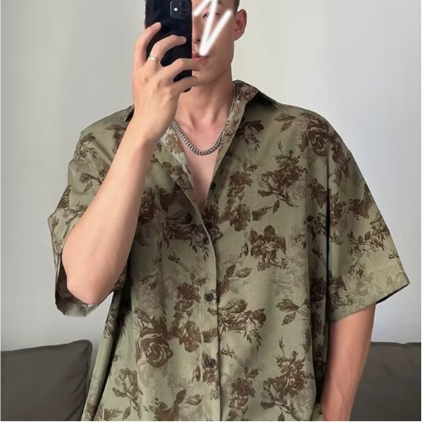 เสื้อแจ็กเก็ตแขนสั้น ผ้าเรยอน แบบแห้งเร็ว สไตล์วินเทจ ฮาวาย สําหรับผู้ชาย