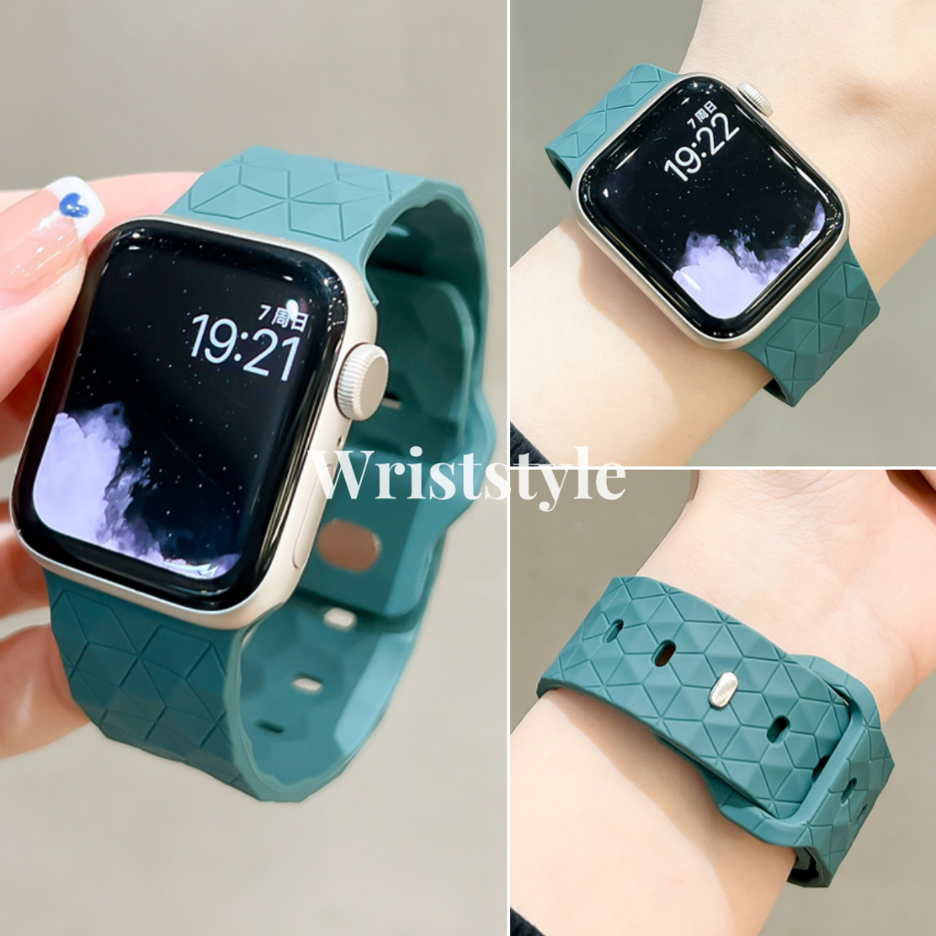สายนาฬิกาข้อมือซิลิโคนยาง แบบเปลี่ยน สําหรับ Apple Watch S9 8 7 6 5 4 3 SE ULTRA iWatch 49 มม. 45 44 42 41 40 38