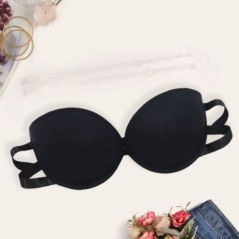 Parifairy บราดันทรง ครึ่งคัพ พร้อมสายคล้องไหล่ ซิลิโคนใส สวยงาม ปาร์ตี้ บรา XS S M L XL-B16
