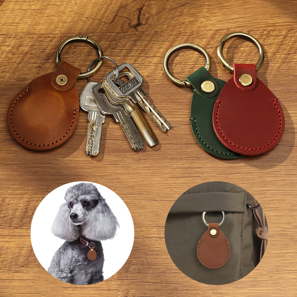 เคสหนังวัวแท้ สไตล์เรโทร กันสูญหาย สําหรับ Airtag Cowhide