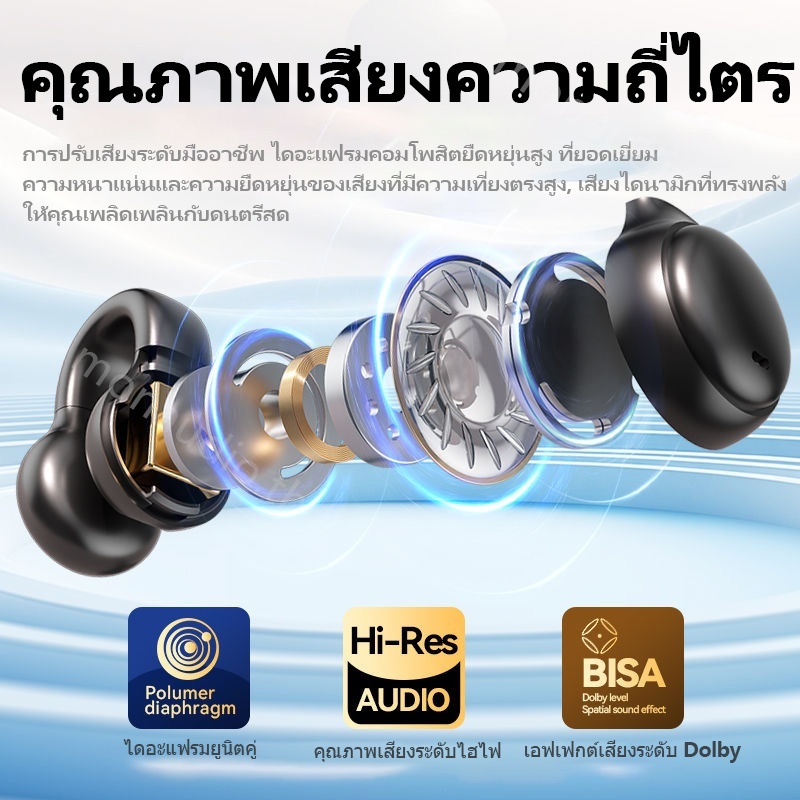 [รับประกัน 6 เดือน] หูฟัง TWS หูฟังบลูทูธ ไร้สายบลูทูธ 5.3 Stereo HIFI Earphone IPX5 ของแท้100% Headset Earbud lOS Android