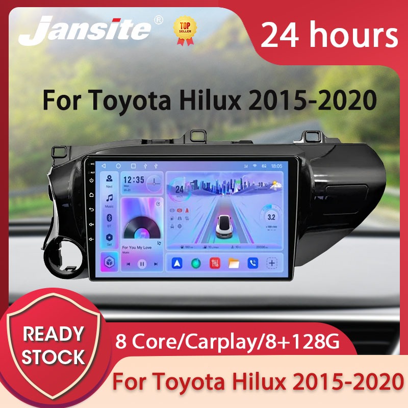 Jansite เครื่องเล่นมัลติมีเดียวิทยุรถยนต์ 2Din สําหรับ Toyota Hilux Pick Up AN120 2016-2020 Android 12 4G GPS