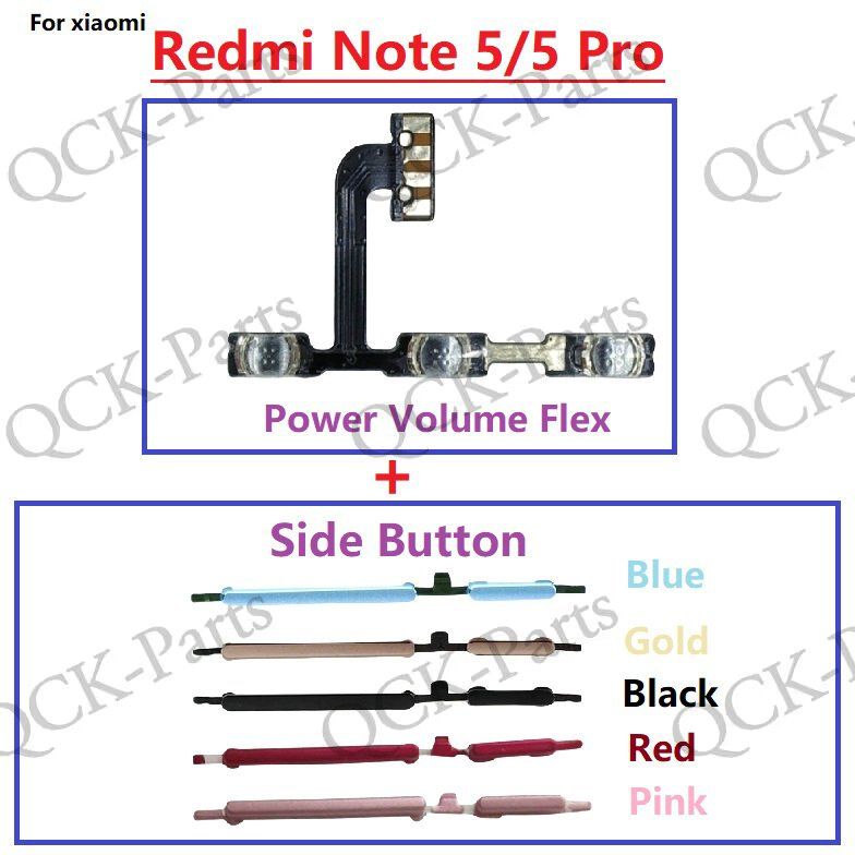 สายแพรปรับระดับเสียง สําหรับ Xiaomi Redmi Note 5 Pro Note5 เปิดปิด ปุ่มด้านข้าง ปุ่มกดสวิตช์ สายแพร