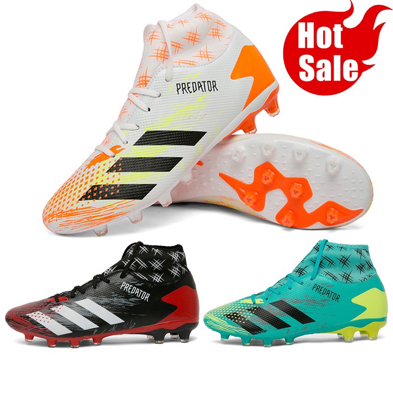 【พร้อมส่ง】Adidas_Predator Fg Broken Nail รองเท้าฟุตบอล รองเท้าหนัง ส้นแบน