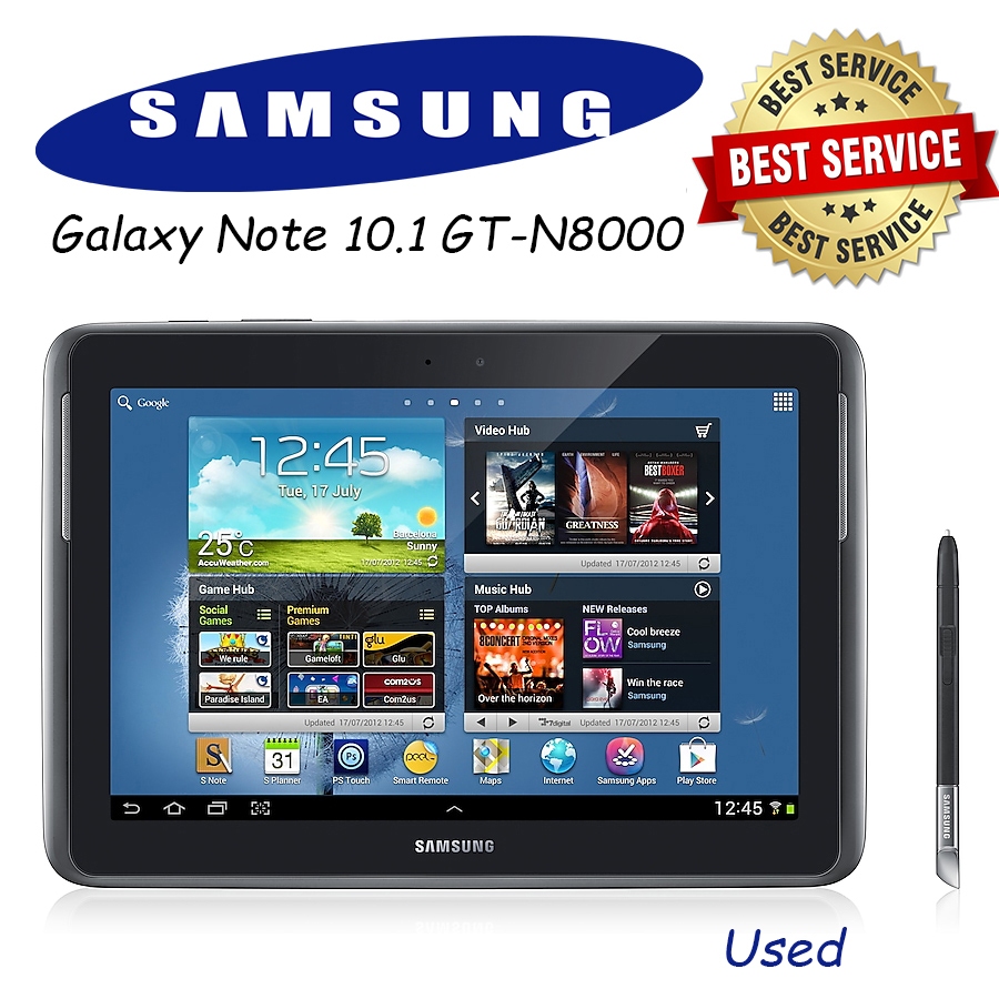 ใช้ Samsung Galaxy Note 10.1 GT-N8000 SIM 3G + WiFi Android 4 แท็บเล็ตบลูทูธกล้องโทรศัพท์ทําให้โทร Q