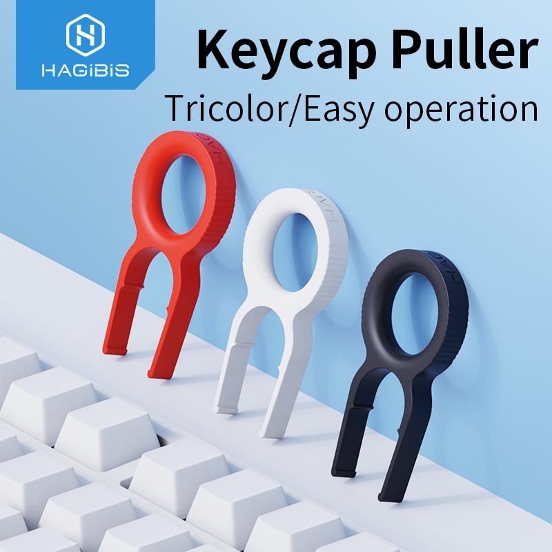 Hagibis Keycap Puller สําหรับคีย์บอร์ดแบบกลไก, 3 ชิ้น Tricolor Rounded Keycap Remover เครื่องมือชุดทําความสะอาดคอมพิวเตอร์สําหรับคีย์บอร์ดเกม