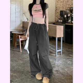 Hotgirl พร้อมส่งจากกทม ✨ กางกางผู้หญิง y2k cargo pants🌸กางเกงทำงานวินเทจสไตล์อเมริกัน กางเกงขายาวทรงหลวมแฟชั่นลำลอง กางเกงทำงาน ผญ