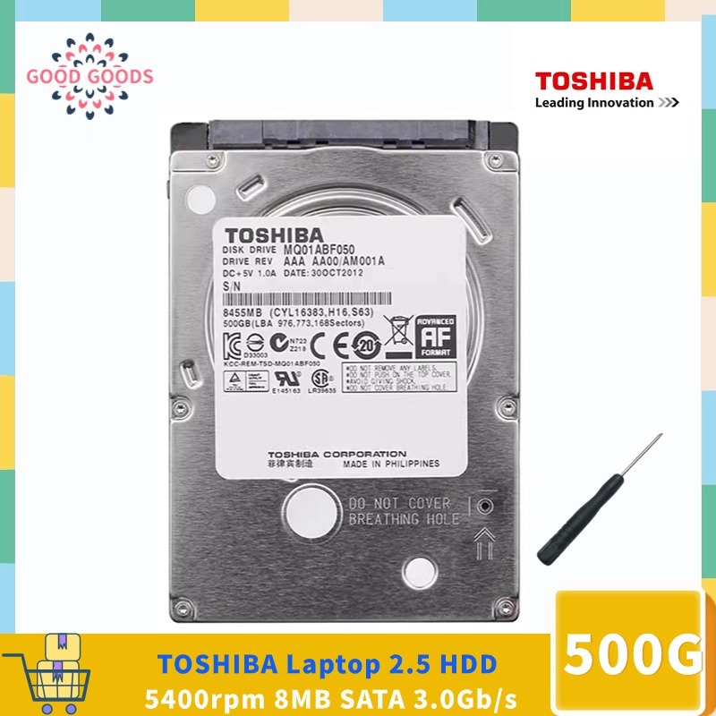 Toshiba (MQ01ABF050)500GB HDD 5400 RPM 8MB แคช SATA 3 กิกะไบต์/วินาที 2.5 "7 มม.แล็ปท็อปฮาร์ดไดรฟ์ภา