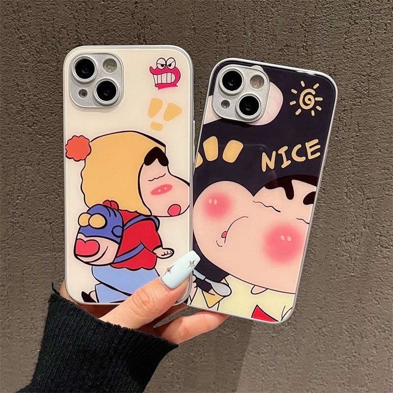 เคสโทรศัพท์มือถือกระจกนิรภัย ลายการ์ตูนชินจัง สําหรับ เคส Samsung Galaxy A12 A13 A14 A21S A10S A73 A72 A71 A70 A54 A53 A52S A51 A50S A30S A42 A34 A33 A32 A31 A23 A22 A24 A22 5g case