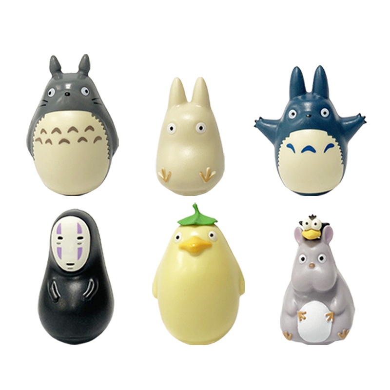 โมเดลฟิกเกอร์ PVC รูปการ์ตูนอนิเมะ My Neighbor Totoro No Face Man Budaoweng Q Version ขนาด 7-8 ซม. 6 ชิ้น ต่อชุด