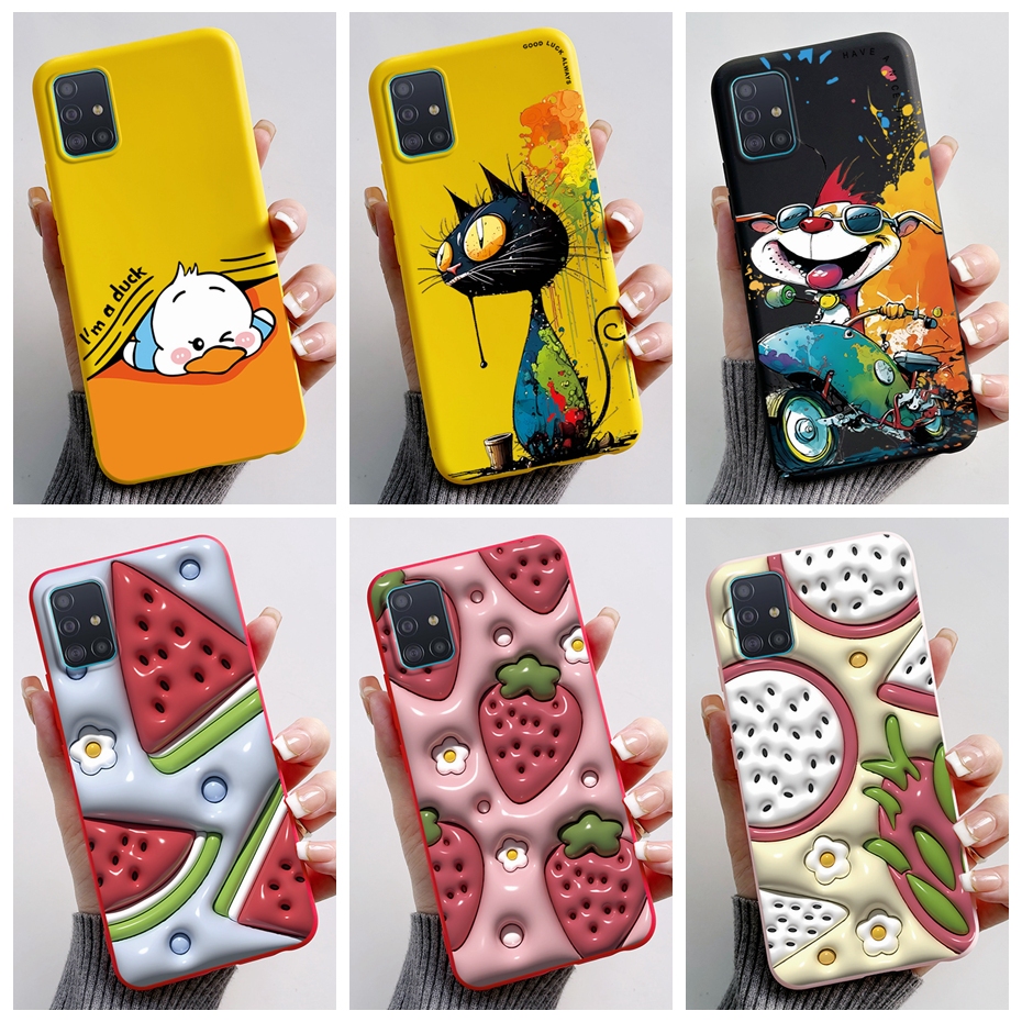 เคสโทรศัพท์มือถือ ซิลิโคนนิ่ม TPU ลายเป็ด สีแคนดี้ สําหรับ Samsung Galaxay a51 a71 a31 a41