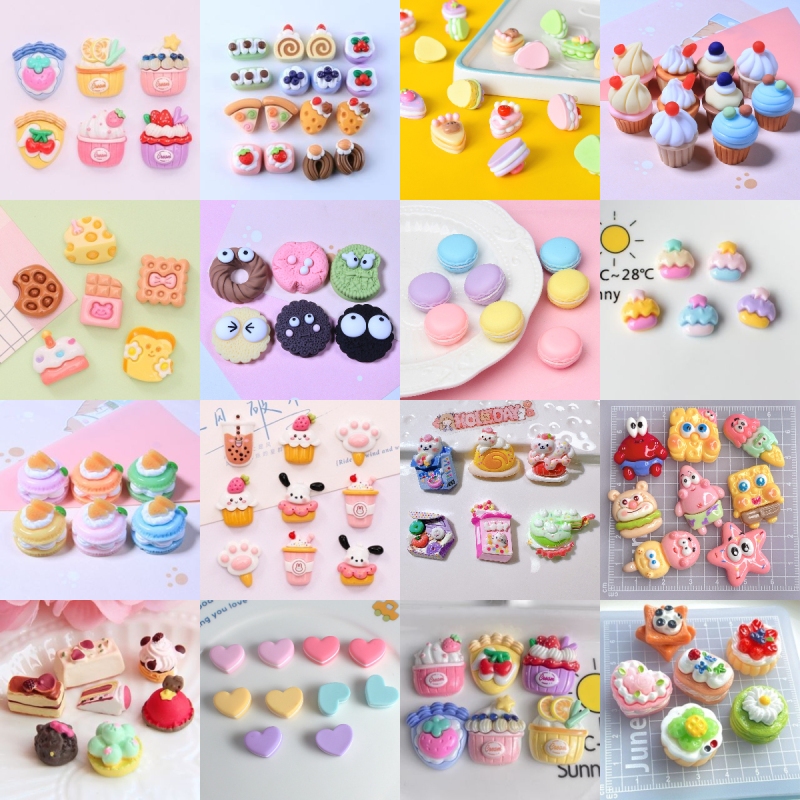 กล่องเรซิ่นมาการองสําหรับตกแต่งโทรศัพท์มือถือ Diy 10 ชิ้น/ชุด
