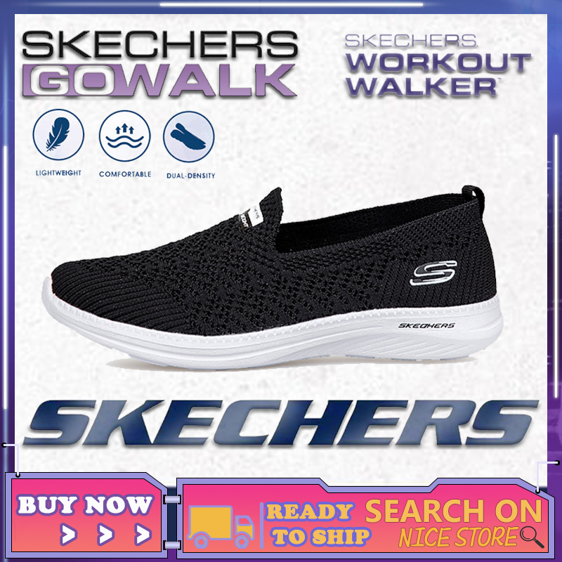 [รองเท้าผ้าใบผู้หญิง] Skechers_ Go-walk รองเท้าผ้าใบ สลิปออน กีฬา รองเท้าส้นแบน Kasut Sukan Wanita Walking Running Girl UADS