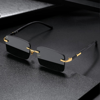 Vintage ที่ไม่ซ้ํากัน Frameless แว่นตาสี่เหลี่ยมผืนผ้า Shade…