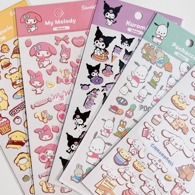 68 ชิ้นน่ารัก Sanrio Kuromi สติกเกอร์, My Melody Cinnamoroll Pochacco สติกเกอร์กันน้ำสำหรับสมุดภาพคู่มือ Planner Deco, เคสโทรศัพท์ตกแต่งขวดน้ำ