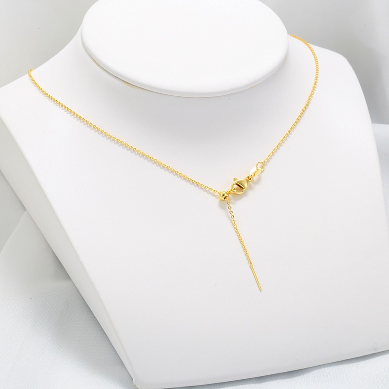 สร้อยคอโซ่ รูปตัว O สีทอง 18K กึ่งสําเร็จรูป ปรับได้ คุณภาพสูง DIY 2 ชิ้น