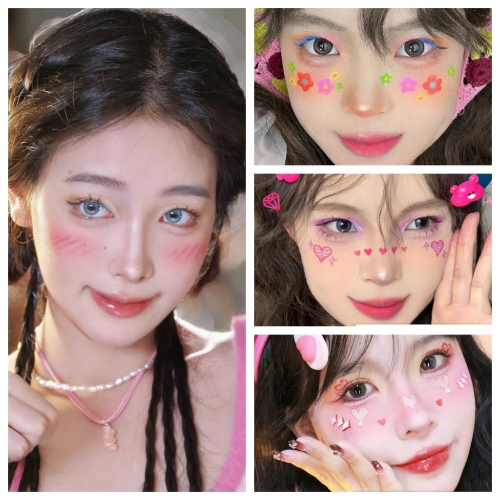 SFGHOUSE Pre sale สติกเกอร์รอยสักชั่วคราว ลายน่ารัก กันน้ํา ระบายอากาศ DIY สําหรับตกแต่งใบหน้า การแต่งหน้าสำหรับงานปาร์ตี้เทศกาลดนตรี