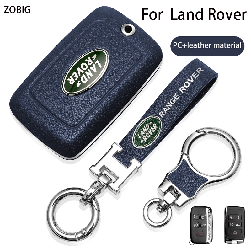Zobig เคสกุญแจรีโมทรถยนต์ PC หนัง พร้อมพวงกุญแจ สําหรับ Land Rover Discovery Range Rover Sport Velar Evoque