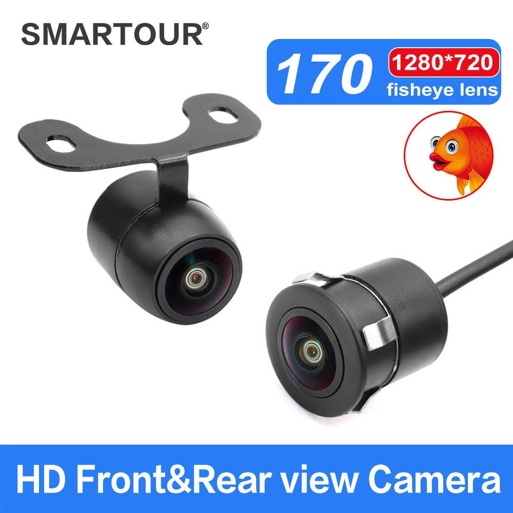 Smartour กล้องมองหลังรถยนต์ CCD มองเห็นกลางคืน มองเห็นกลางคืน มองเห็นที่มืด สํารองข้อมูลอัตโนมัติ 170 องศา วิดีโอ Fisheye Len HD
