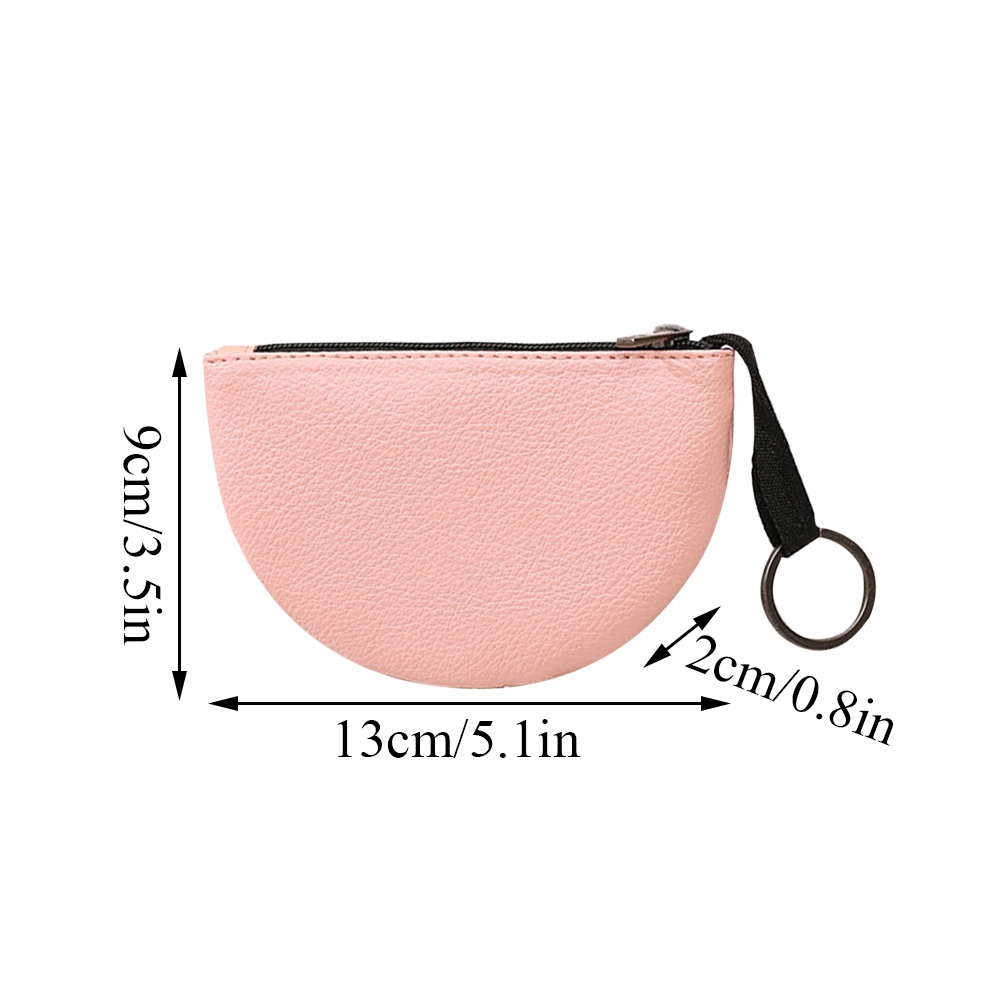 กระเป๋าใส่เหรียญ หนัง PU แบบบางพิเศษ แต่งซิป ลายลิ้นจี่ สีพื้น สไตล์ตะวันตก เรโทร คลาสสิก