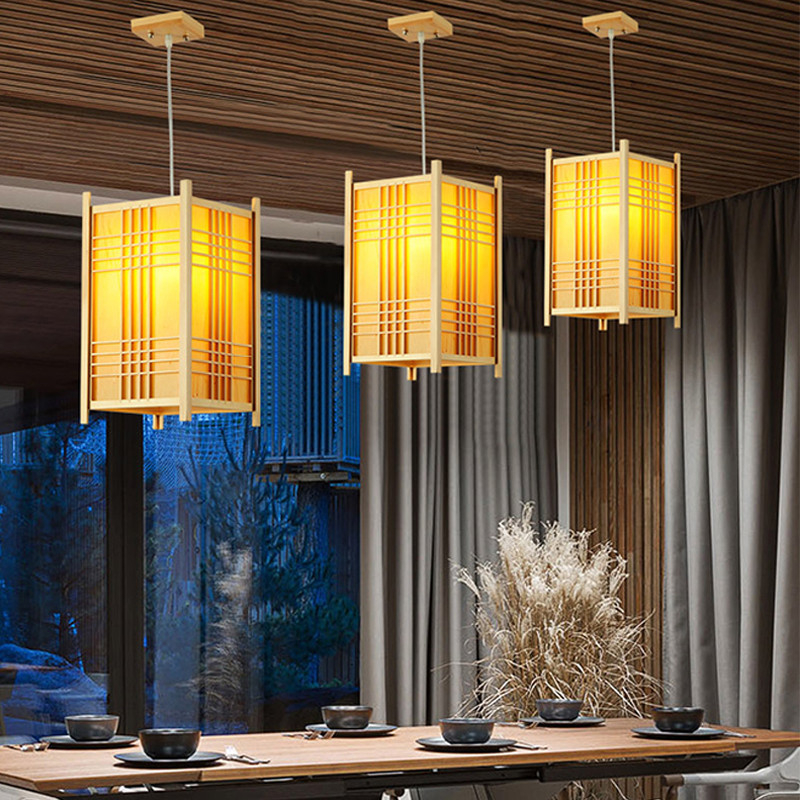 โคมไฟระย้า ไม้ไผ่ สไตล์ญี่ปุ่น ย้อนยุค แฮนด์เมด สําหรับแขวนตกแต่งเพดาน ร้านอาหาร คาเฟ่