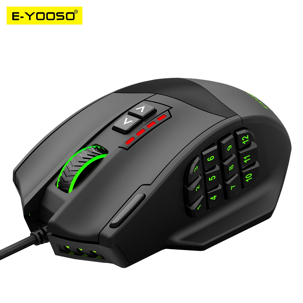 E-YOOSO X-39 เมาส์สําหรับเล่นเกมแบบมีสาย USB 24000 DPI SG8960 19 ปุ่มตั้งโปรแกรมได้เกม Optical เมาส์สําหรับคอมพิวเตอร์แล็ปท็อปพีซี