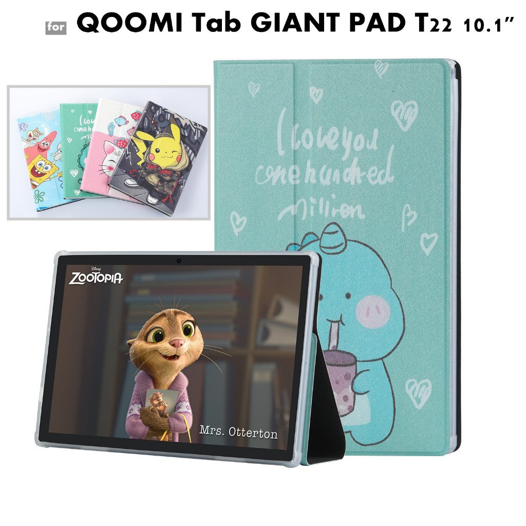 For QOOMI Tab GIANT PAD T22 10.1 inch Case Filp Leather Shockproof Silicone Protective Case Stand Co