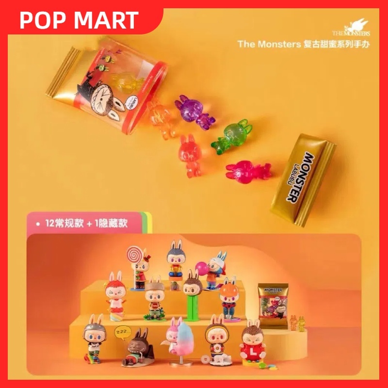 Popmart THE MONSTERS ชุดกล่องปริศนา การ์ตูนน่ารัก สไตล์เรโทร ของเล่นสําหรับเด็ก