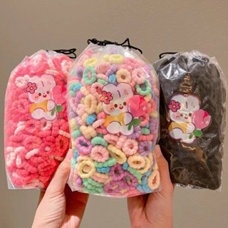 100 ชิ้น ยางมัดผมเด็ก กิ๊บติดผมเด็ก ยางมัดผมเกาหลี กิ้ฟติดผม…
