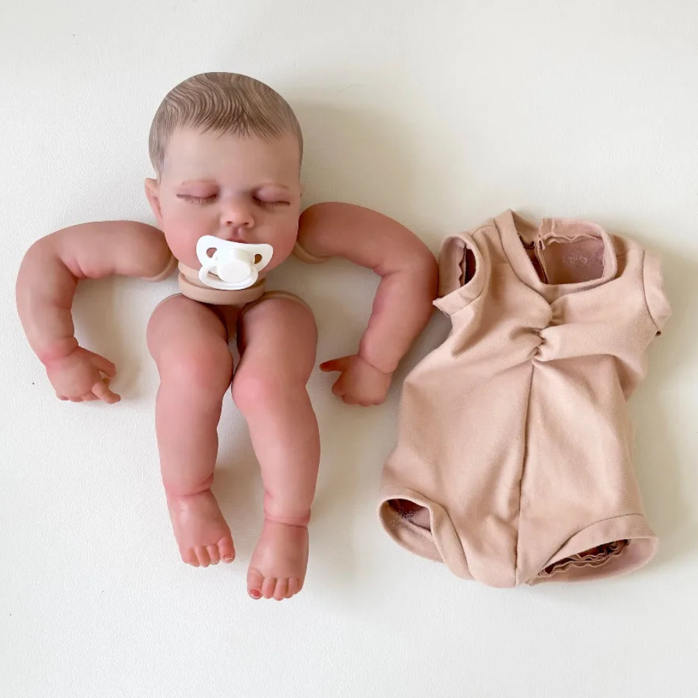 20 นิ้ว Bebe Reborn ตุ๊กตาชุดเด็กยอดนิยม Loulou Sleeping Baby แล้วทาสี 3D ผิว Reborn ตุ๊กตาอะไหล่ผ้า