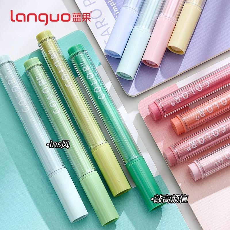 Languo ชุดปากกามาร์กเกอร์ ไฮไลท์ สีลูกกวาด เรืองแสง 24 สี สําหรับนักเรียน 4 ชิ้น